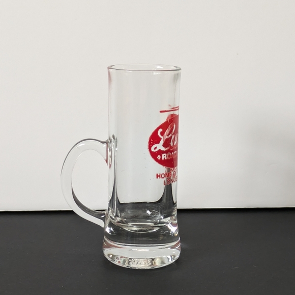 Vintage Lulu's Roadhouse Shot Or Shooter Glass Red Logo Barware Collectible - Picture 3 of 8